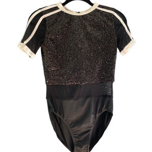 Black Embellished Leotard Shirt Size Medium (M)‎